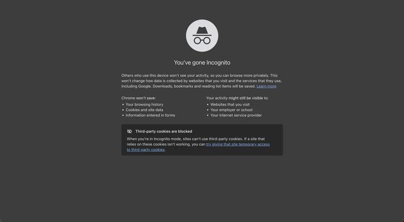 Incognito screenshot